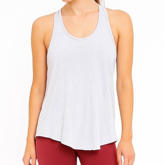 lululemon athletica Tops - Lululemon Light Gray Racerback Tank Top Size 6